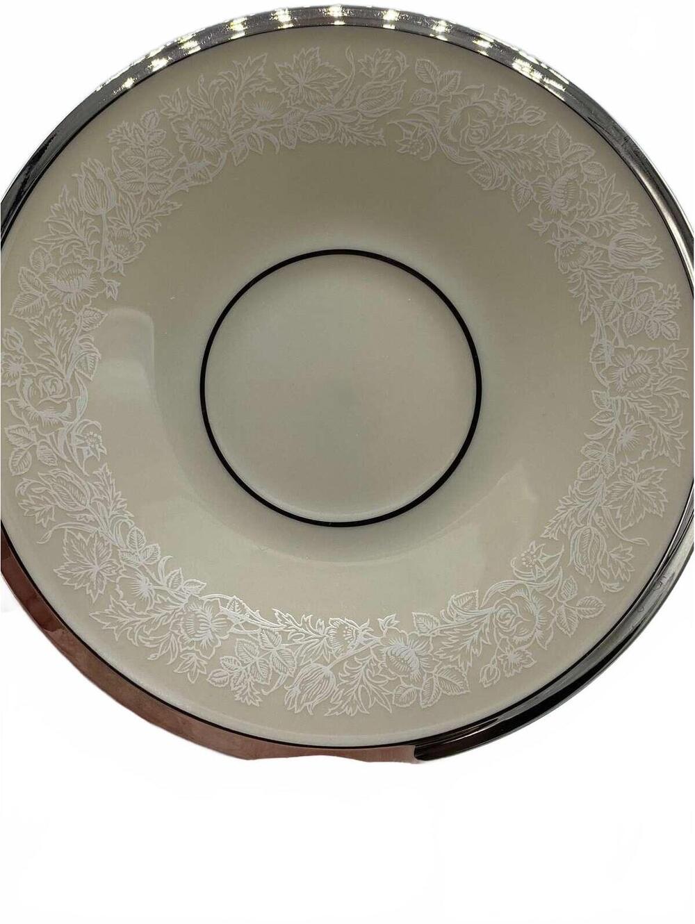 Vintage Lenox Moonspun Platinum Porcelain Demitasse Saucer